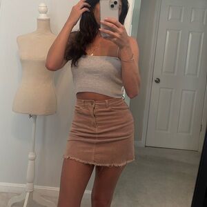 John Galt Pink Mini Skirt Corduroy